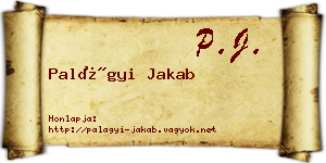 Palágyi Jakab névjegykártya